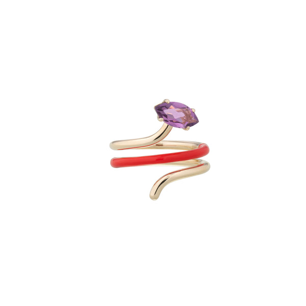 bea bongiasca LONG VINE RING ~ IN RED
