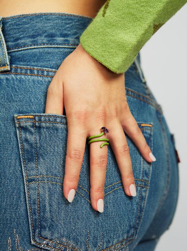 Bea Bongiasca LOOPED VINE RING ~ IN PISTACCHIO