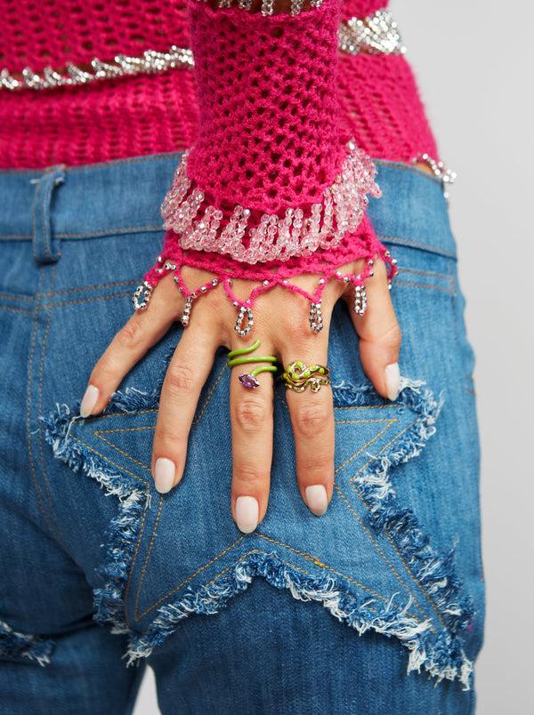 Bea Bongiasca LOOPED VINE RING ~ IN PISTACCHIO