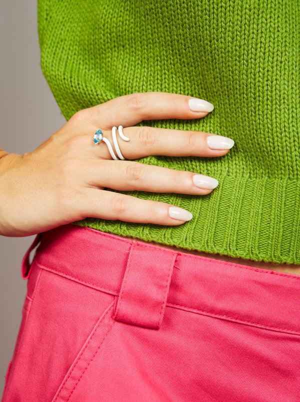 Bea Bongiasca LOOPED VINE RING IN WHITE