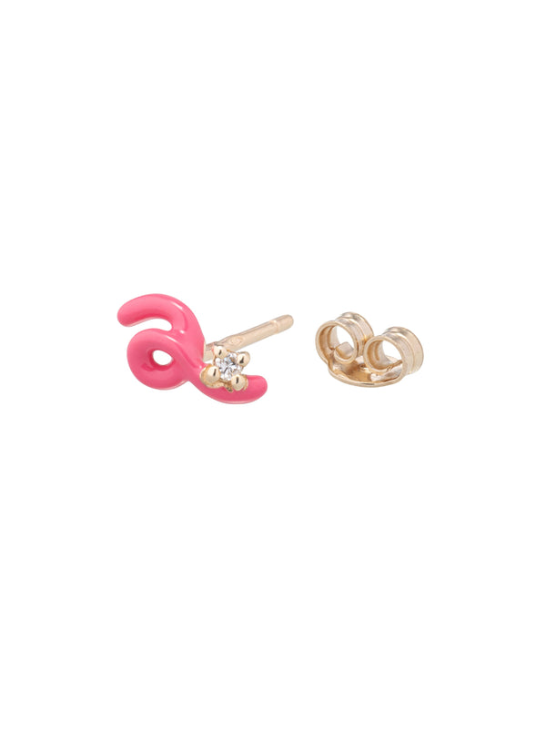Bea Bongiasca MINI LOOP SINGLE EARRING IN AZALEA