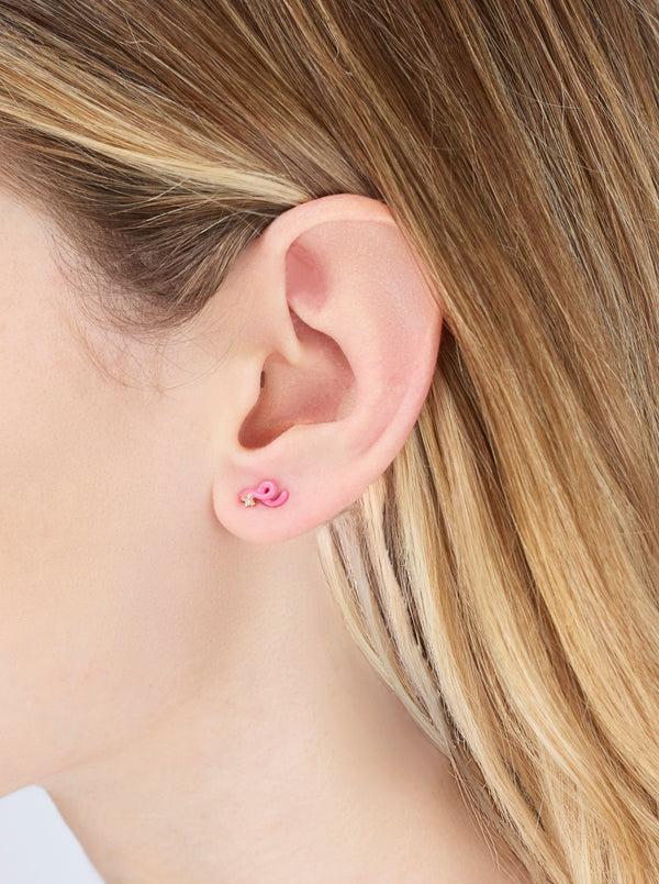 Bea Bongiasca MINI LOOP SINGLE EARRING IN AZALEA