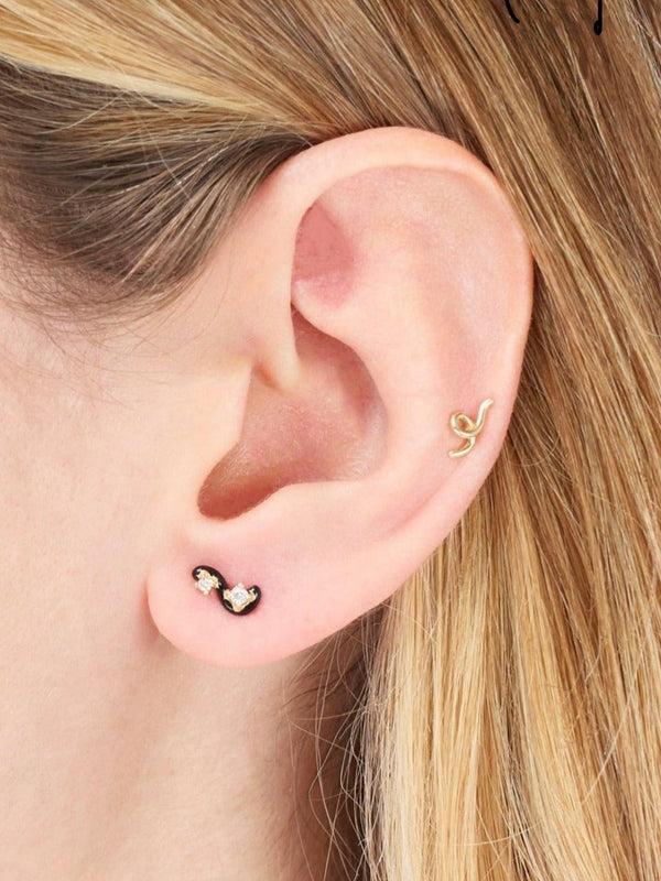 Bea Bongiasca MINI LOOP SINGLE EARRING ~ IN BLACK