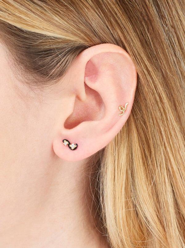 Bea Bongiasca MINI LOOP SINGLE EARRING ~ IN BLACK
