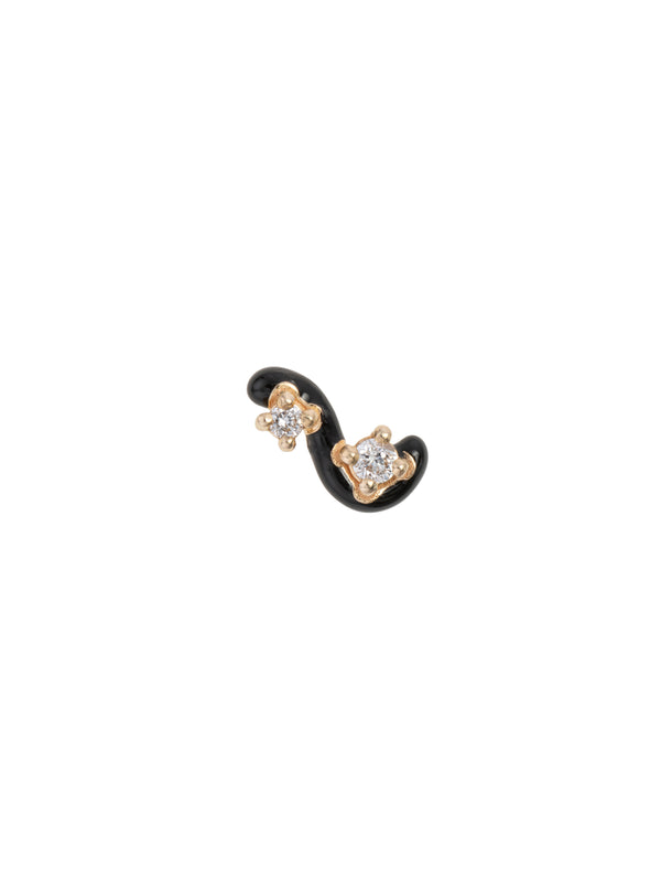 bea bongiasca MINI LOOP SINGLE EARRING ~ IN BLACK