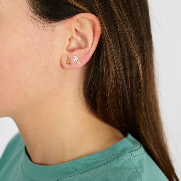 Bea Bongiasca MINI LOOP SINGLE EARRING ~ IN WHITE