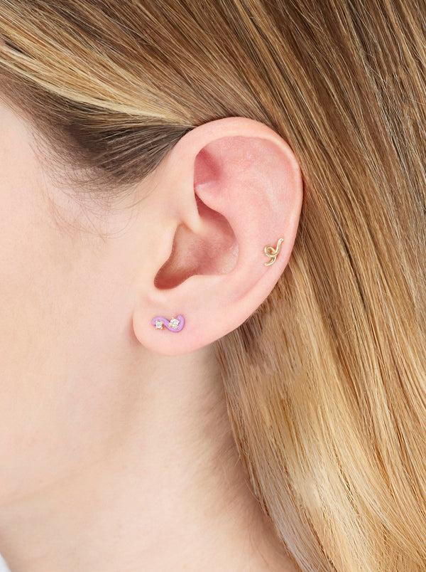 Bea Bongiasca MINI LOOP SINGLE EARRING ~ IN WISTERIA