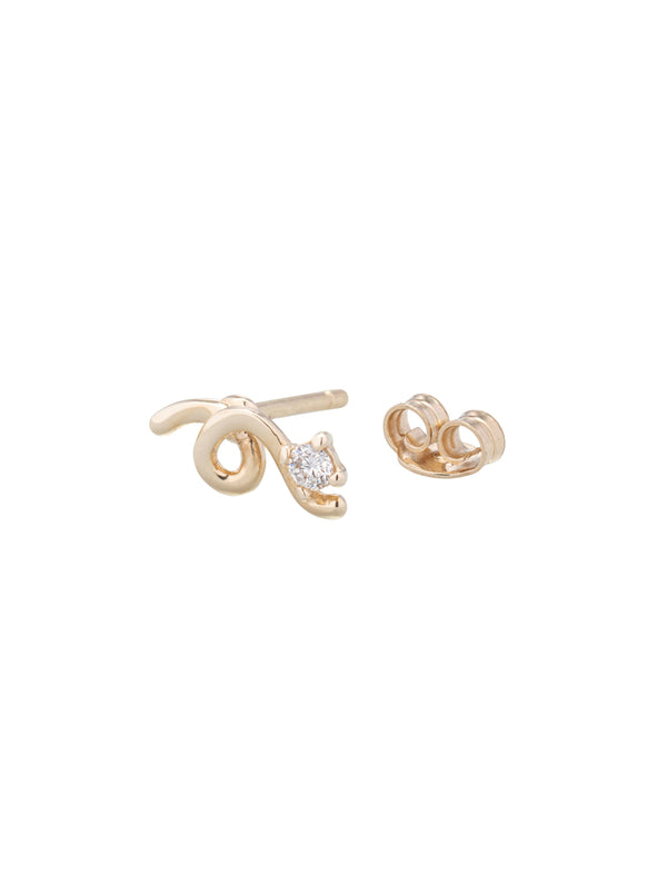Bea Bongiasca ONE DIAMOND MINI LOOP SINGLE EARRING