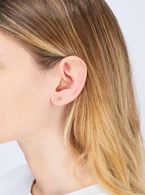 Bea Bongiasca ONE DIAMOND MINI LOOP SINGLE EARRING