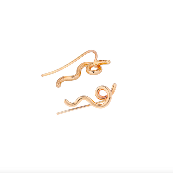 Bea Bongiasca SHORT WAVE EARRINGS ~ IN GOLD