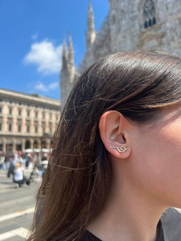 Bea Bongiasca SHORT WAVE EARRINGS ~ IN GOLD