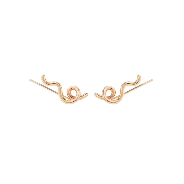 bea bongiasca SHORT WAVE EARRINGS ~ IN GOLD