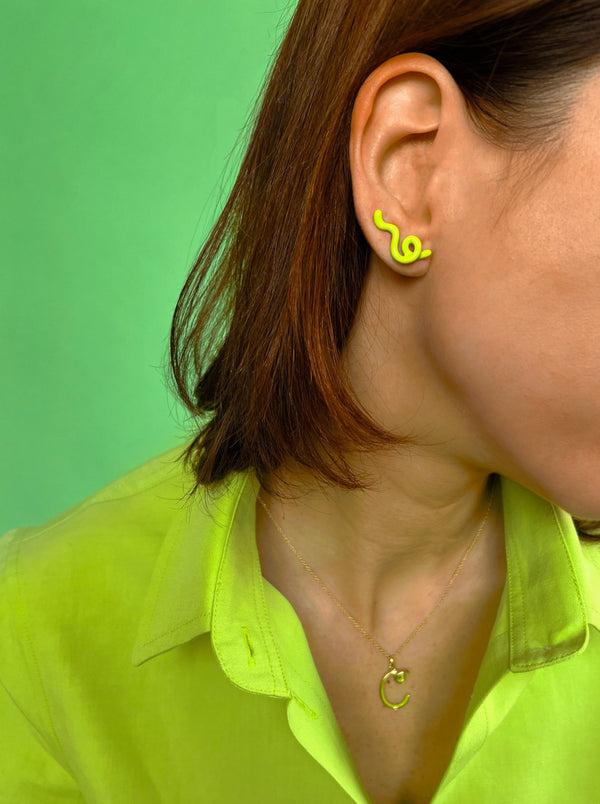 Bea Bongiasca SHORT WAVE EARRINGS ~ IN GREEN