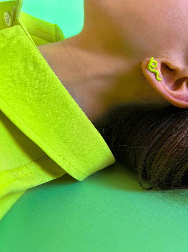 Bea Bongiasca SHORT WAVE EARRINGS ~ IN GREEN