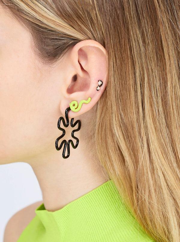 Bea Bongiasca SHORT WAVE EARRINGS ~ IN GREEN