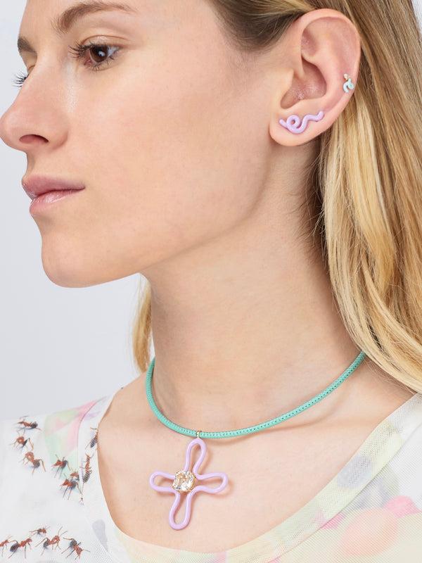 Bea Bongiasca SHORT WAVE EARRINGS ~ IN WISTERIA