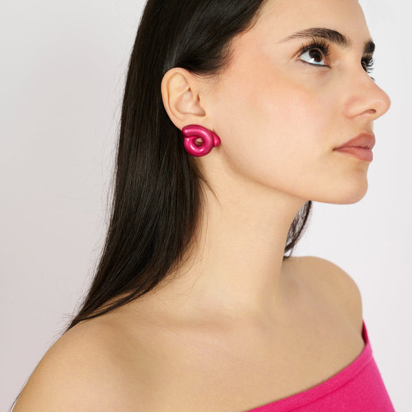 Bea Bongiasca TARALLO EARRINGS IN FLAMINGO PINK