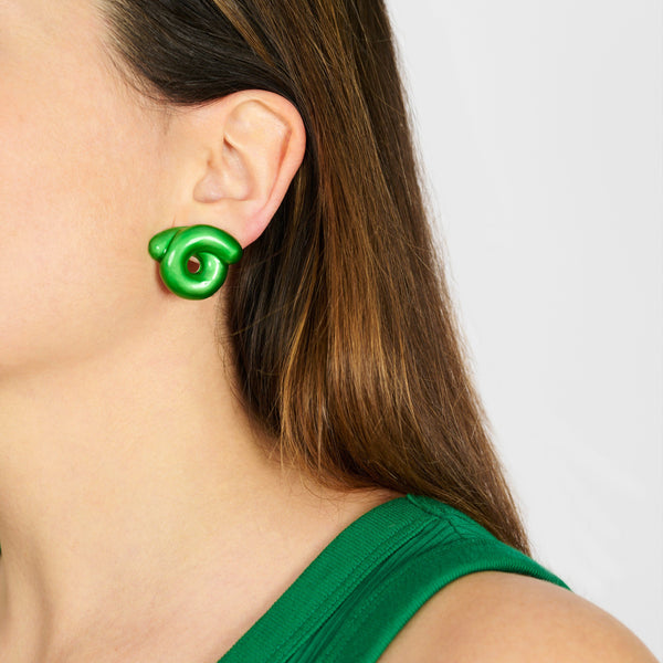Bea Bongiasca TARALLO EARRINGS IN FOREST GREEN