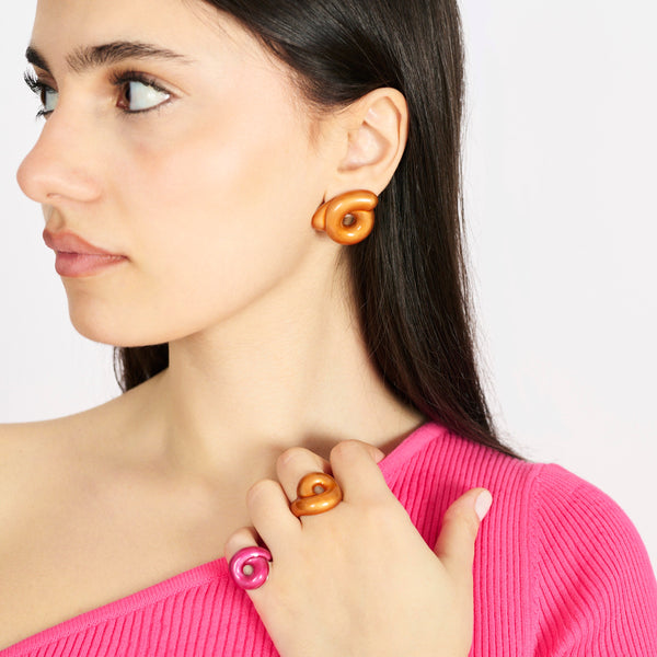 Bea Bongiasca TARALLO EARRINGS IN SAVANNA ORANGE