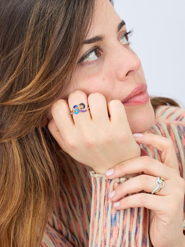 Bea Bongiasca TETRADIC RING ~ IN PURPLE BLUES