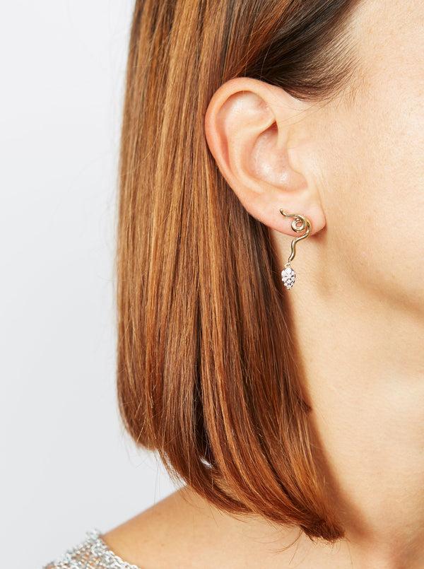 Bea Bongiasca VINE PAVÈ' EARRINGS ~ IN DROP SHAPE
