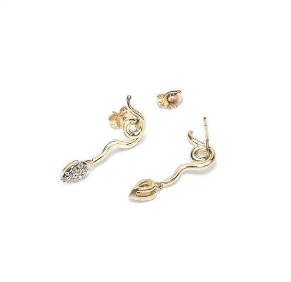 Bea Bongiasca VINE PAVÈ' EARRINGS ~ IN DROP SHAPE