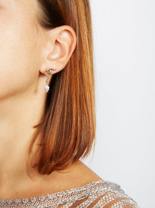 Bea Bongiasca VINE PAVÈ' EARRINGS ~ IN DROP SHAPE