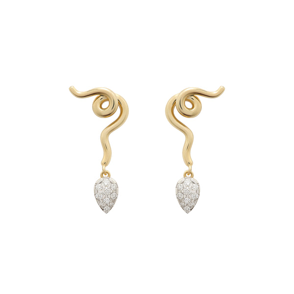 bea bongiasca VINE PAVÈ' EARRINGS ~ IN DROP SHAPE