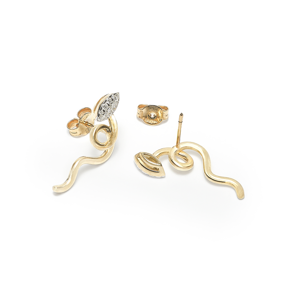 Bea Bongiasca VINE PAVÈ EARRINGS ~ IN MARQUISE SHAPE