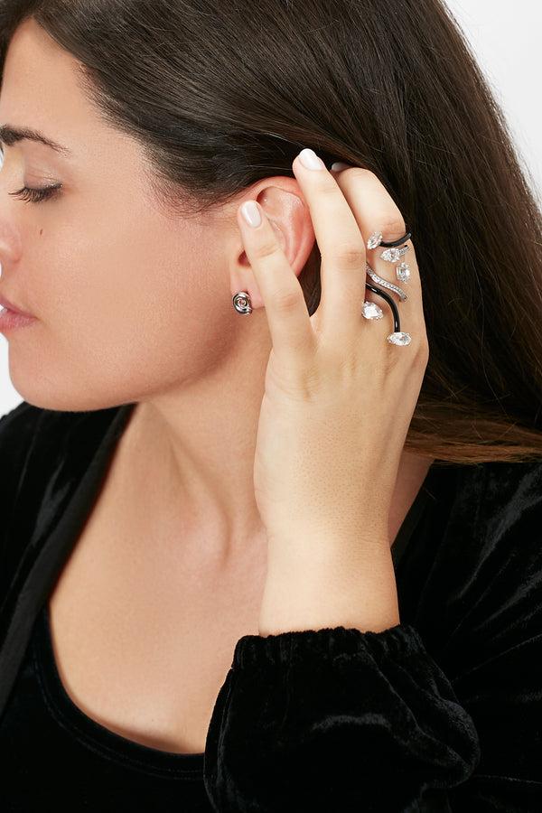 Bea Bongiasca VINE WRAPPED COCKTAIL RING ~ IN BLACK