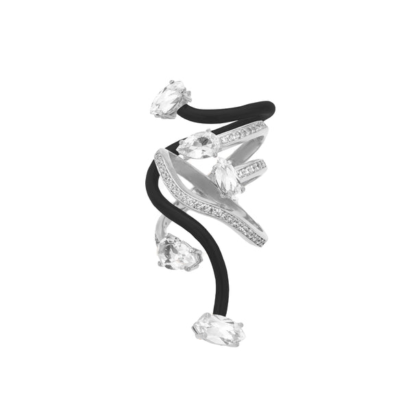 bea bongiasca VINE WRAPPED COCKTAIL RING ~ IN BLACK