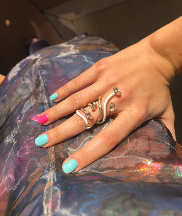 Bea Bongiasca VINE WRAPPED COCKTAIL RING ~ IN WHITE