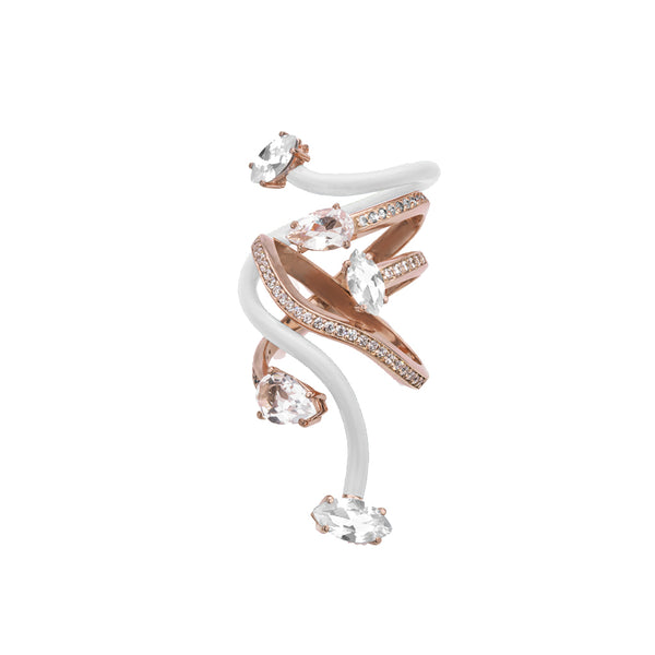 bea bongiasca VINE WRAPPED COCKTAIL RING ~ IN WHITE