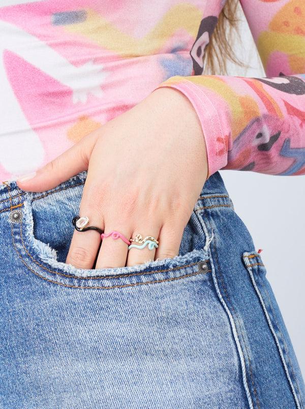 bea bongiasca WAVE STACKING RING ~ IN AZALEA