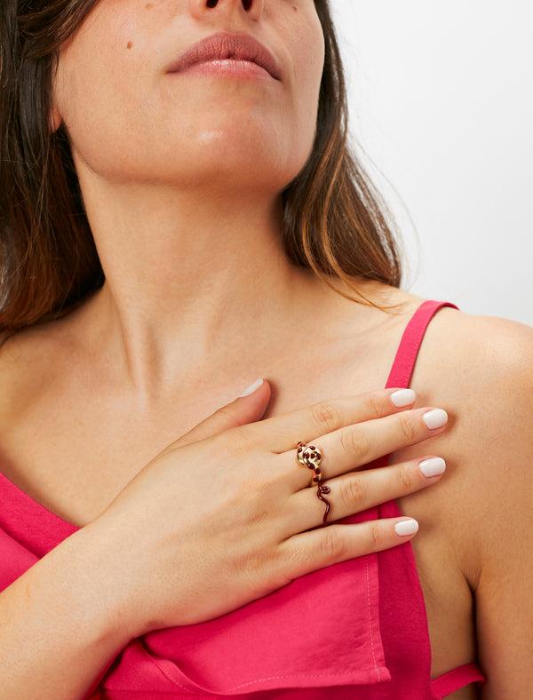 Bea Bongiasca WAVE STACKING RING ~ IN MATTONE