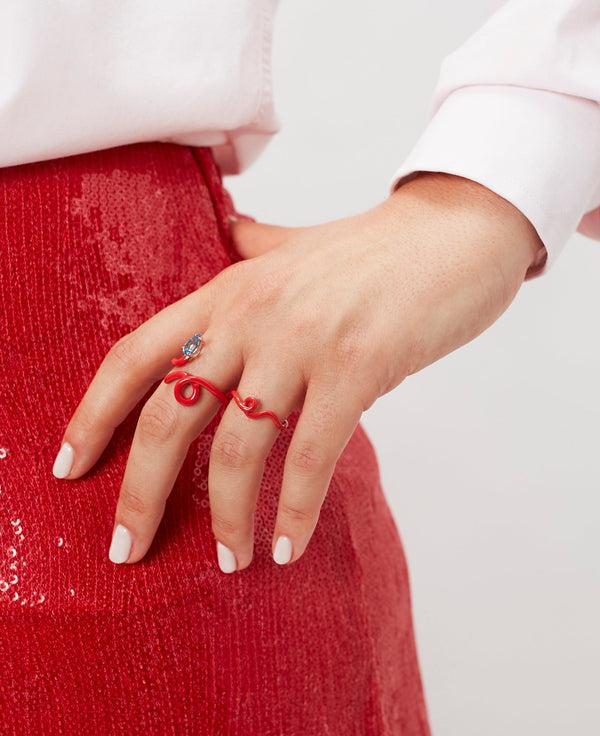 Bea Bongiasca WAVE STACKING RING ~ IN RED