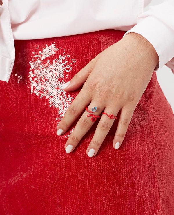 Bea Bongiasca WAVE STACKING RING ~ IN RED
