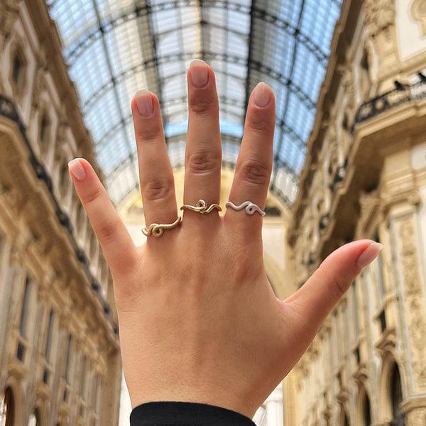 Bea Bongiasca WAVE STACKING RING ~ IN WHITE