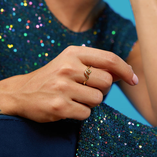 Bea Bongiasca WAVE STACKING RING ~ IN YELLOW GOLD