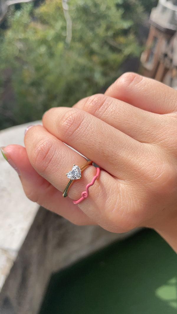 Bea Bongiasca COMPOSABLE DIAMOND RING WITH HEART-SHAPED DIAMOND