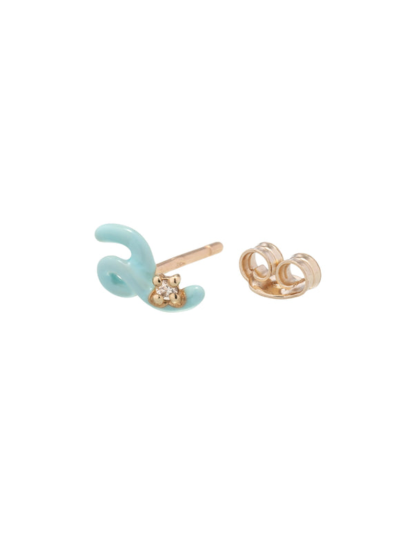 Bea Bongiasca MINI LOOP SINGLE EARRING IN BLUE IRIS