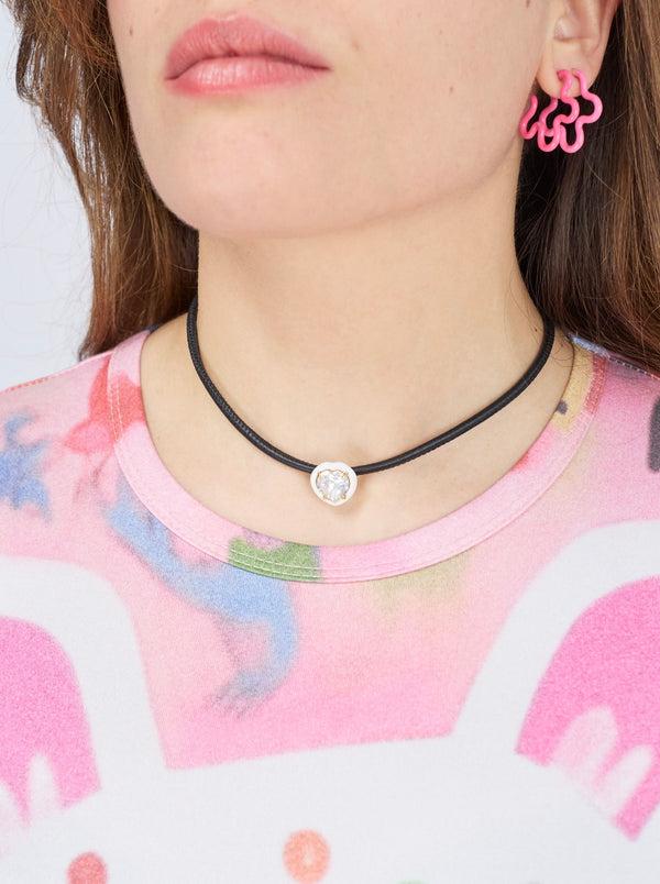Bea Bongiasca POP CHOKER ~ WITH HEART IN CANDY SETTING IN WHITE