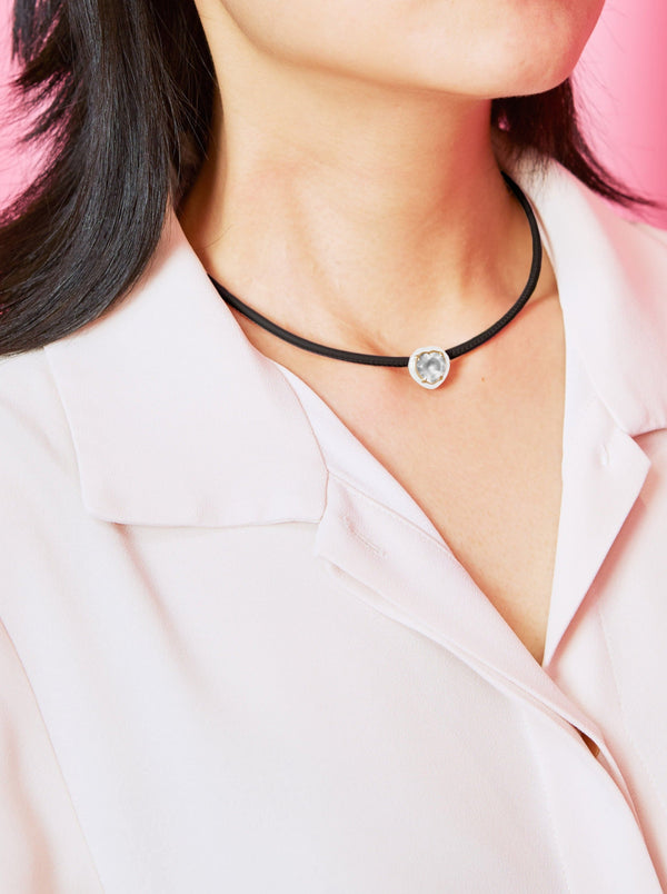 Bea Bongiasca POP CHOKER ~ WITH HEART IN CANDY SETTING IN WHITE