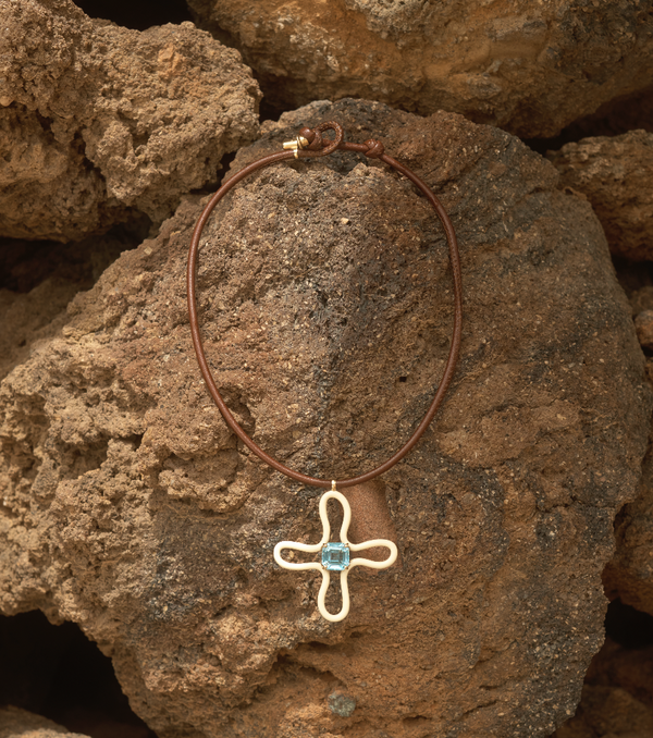 Bea Bongiasca POP CHOKER ~ WITH LUCKY FLOWER PENDANT IN PANNA