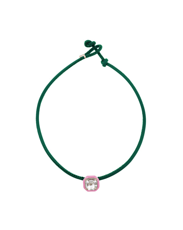 bea bongiasca POP CHOKER ~ WITH OCTAGON IN CANDY SETTING IN BUBBLEGUM PINK