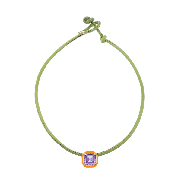 bea bongiasca POP CHOKER ~ WITH OCTAGON IN CANDY SETTING IN ORANGE