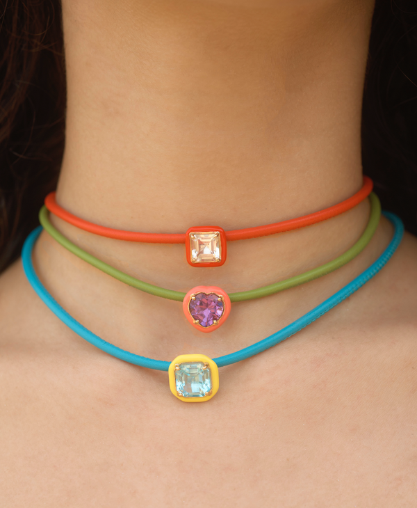 Bea Bongiasca POP CHOKER ~ WITH OCTAGON IN CANDY SETTING IN YELLOW