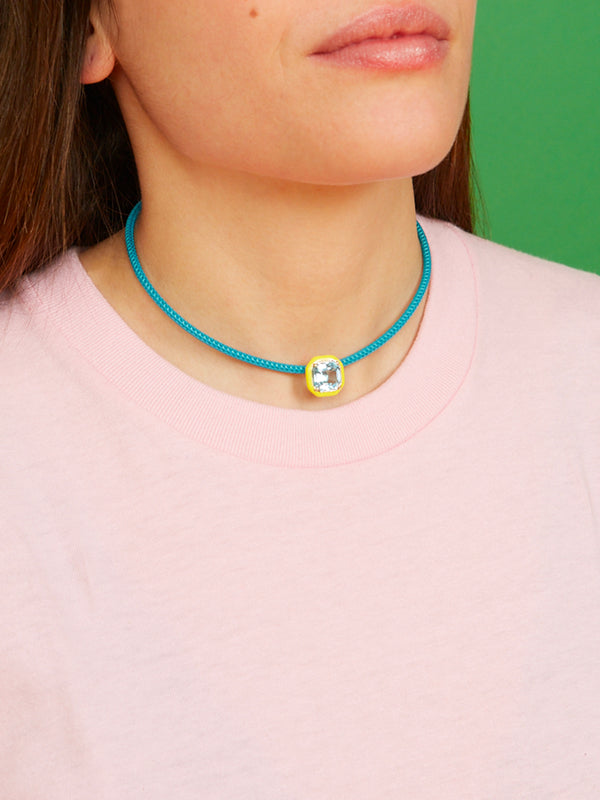 Bea Bongiasca POP CHOKER ~ WITH OCTAGON IN CANDY SETTING IN YELLOW