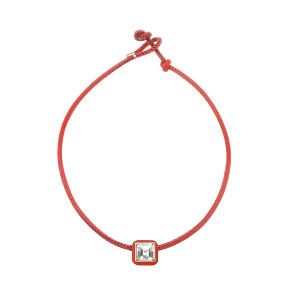 bea bongiasca POP CHOKER ~ WITH SQUARE IN CANDY SETTING IN RED