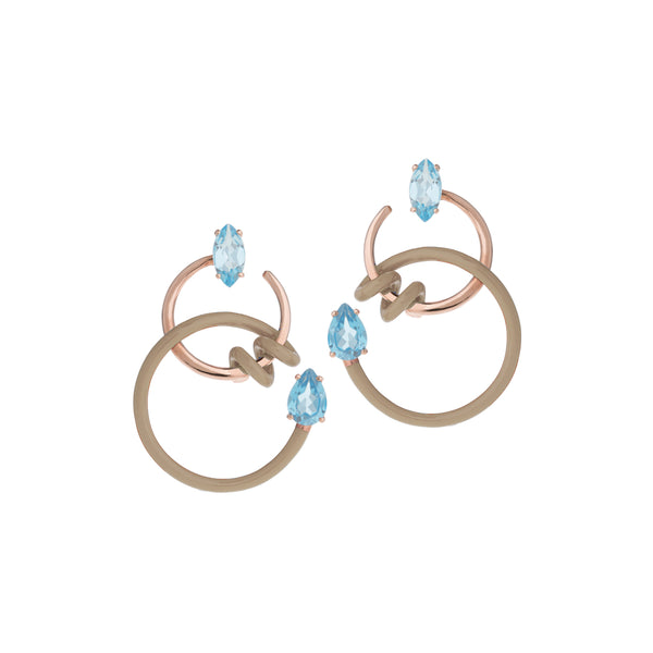 bea bongiasca SINGLE CURL VINE EARRINGS ~ IN WARM TAUPE